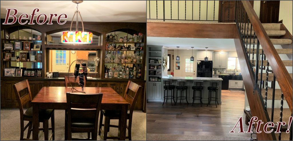FitzPatrick Construction, Inc. Dining room area before and after pictures - Lincoln, IL